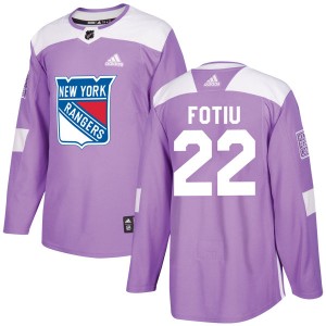 Adidas Nick Fotiu New York Rangers Youth Authentic Fights Cancer Practice Jersey - Purple