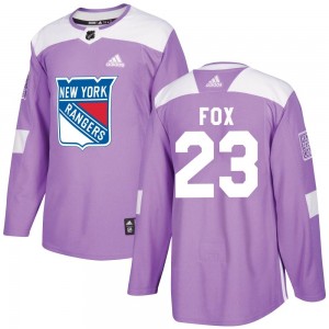 Adidas Adam Fox New York Rangers Youth Authentic Fights Cancer Practice Jersey - Purple