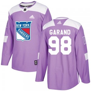 Adidas Dylan Garand New York Rangers Youth Authentic Fights Cancer Practice Jersey - Purple