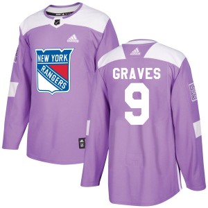 Adidas Adam Graves New York Rangers Youth Authentic Fights Cancer Practice Jersey - Purple