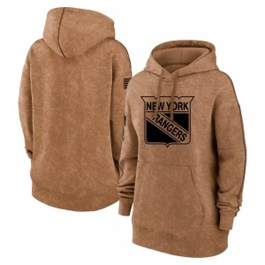Women's New York Rangers Brown 2023 Salute to Service Pullover Hoodie