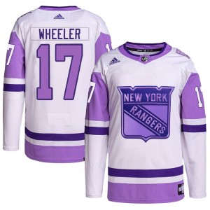 Adidas Blake Wheeler New York Rangers Men's Authentic Hockey Fights Cancer Primegreen Jersey - White/Purple