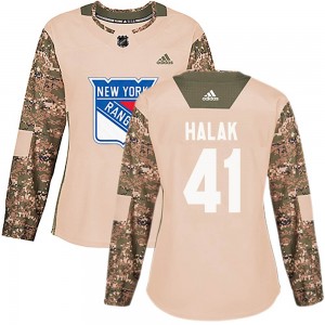 Adidas Jaroslav Halak New York Rangers Women's Authentic Veterans Day Practice Jersey - Camo