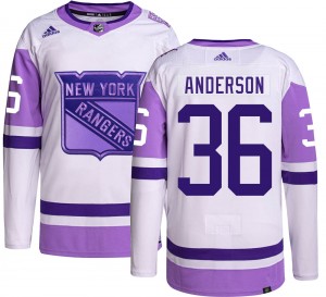 Adidas Youth Glenn Anderson New York Rangers Youth Authentic Hockey Fights Cancer Jersey