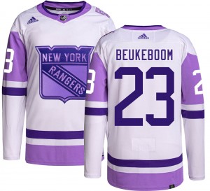 Adidas Youth Jeff Beukeboom New York Rangers Youth Authentic Hockey Fights Cancer Jersey