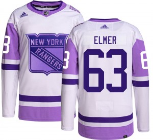Adidas Youth Jake Elmer New York Rangers Youth Authentic Hockey Fights Cancer Jersey