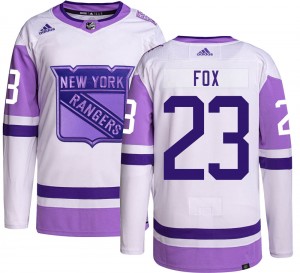 Adidas Youth Adam Fox New York Rangers Youth Authentic Hockey Fights Cancer Jersey