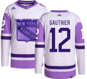 Adidas Youth Julien Gauthier New York Rangers Youth Authentic Hockey Fights Cancer Jersey