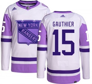 Adidas Youth Julien Gauthier New York Rangers Youth Authentic Hockey Fights Cancer Jersey