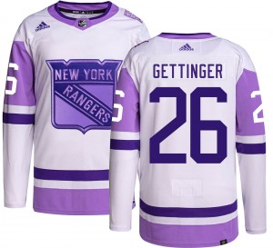 Adidas Youth Tim Gettinger New York Rangers Youth Authentic Hockey Fights Cancer Jersey