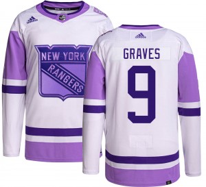 Adidas Youth Adam Graves New York Rangers Youth Authentic Hockey Fights Cancer Jersey