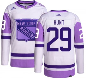 Adidas Youth Dryden Hunt New York Rangers Youth Authentic Hockey Fights Cancer Jersey
