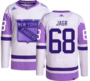 Adidas Youth Jaromir Jagr New York Rangers Youth Authentic Hockey Fights Cancer Jersey
