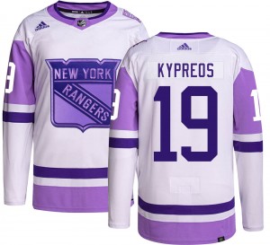 Adidas Youth Nick Kypreos New York Rangers Youth Authentic Hockey Fights Cancer Jersey