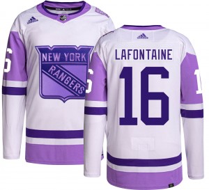 Adidas Youth Pat Lafontaine New York Rangers Youth Authentic Hockey Fights Cancer Jersey