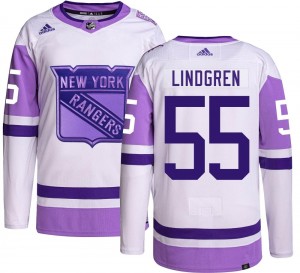 Adidas Youth Ryan Lindgren New York Rangers Youth Authentic Hockey Fights Cancer Jersey