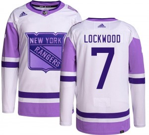 Adidas Youth William Lockwood New York Rangers Youth Authentic Hockey Fights Cancer Jersey