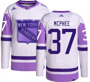 Adidas Youth George Mcphee New York Rangers Youth Authentic Hockey Fights Cancer Jersey