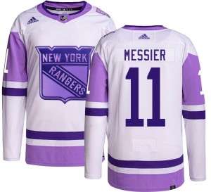 Adidas Youth Mark Messier New York Rangers Youth Authentic Hockey Fights Cancer Jersey