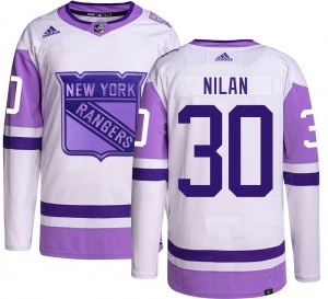 Adidas Youth Chris Nilan New York Rangers Youth Authentic Hockey Fights Cancer Jersey