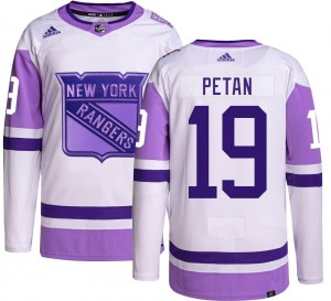 Adidas Youth Nic Petan New York Rangers Youth Authentic Hockey Fights Cancer Jersey