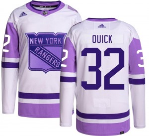 Adidas Youth Jonathan Quick New York Rangers Youth Authentic Hockey Fights Cancer Jersey