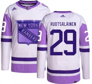 Adidas Youth Reijo Ruotsalainen New York Rangers Youth Authentic Hockey Fights Cancer Jersey
