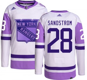 Adidas Youth Tomas Sandstrom New York Rangers Youth Authentic Hockey Fights Cancer Jersey