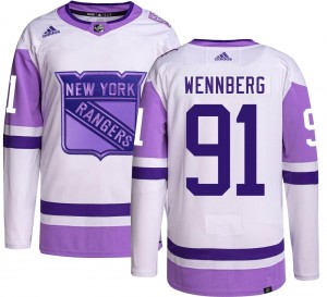 Adidas Youth Alex Wennberg New York Rangers Youth Authentic Hockey Fights Cancer Jersey