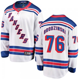 Fanatics Branded Jonny Brodzinski New York Rangers Youth Breakaway Away Jersey - White