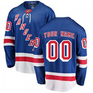 Fanatics Branded Custom New York Rangers Youth Breakaway Home Jersey - Blue