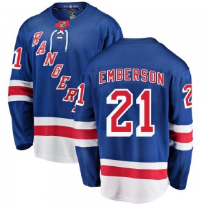 Fanatics Branded Ty Emberson New York Rangers Youth Breakaway Home Jersey - Blue