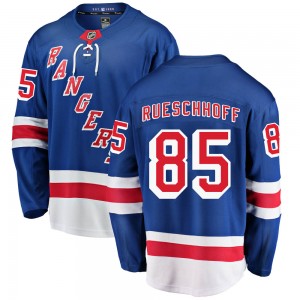Fanatics Branded Austin Rueschhoff New York Rangers Youth Breakaway Home Jersey - Blue