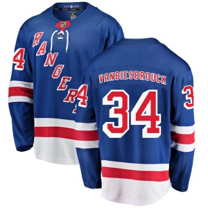 Fanatics Branded John Vanbiesbrouck New York Rangers Youth Breakaway Home Jersey - Blue