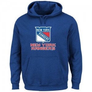 Men's Majsetic New York Rangers Critical Victory VIII Pullover Hoodie - Royal Blue