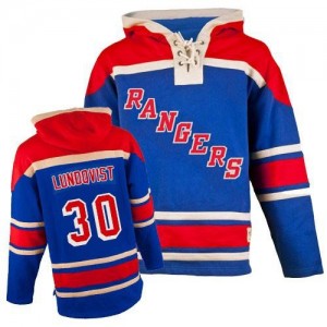 Youth Old Time Hockey New York Rangers Henrik Lundqvist Authentic Royal Blue Sawyer Hooded Sweatshirt