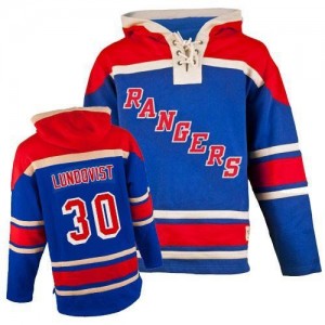 Youth Old Time Hockey New York Rangers Henrik Lundqvist Premier Royal Blue Sawyer Hooded Sweatshirt
