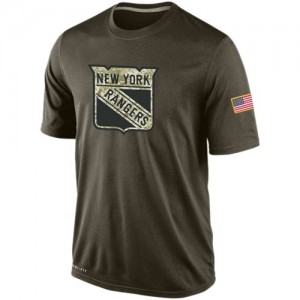 Nike  Men's New York Rangers Olive Salute To Service KO Performance Dri-FIT T-Shirt