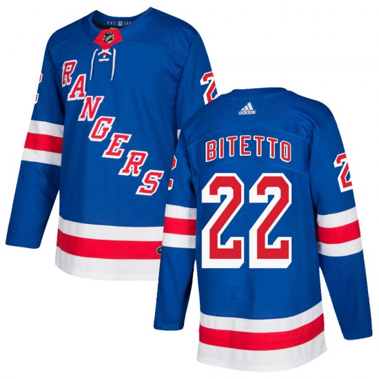 Adidas Anthony Bitetto New York Rangers Men's Authentic Home Jersey - Royal Blue