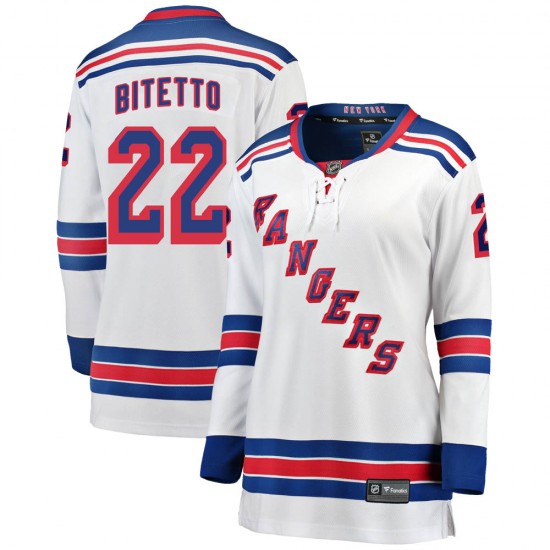 Fanatics Branded Anthony Bitetto New York Rangers Women's Breakaway Away Jersey - White
