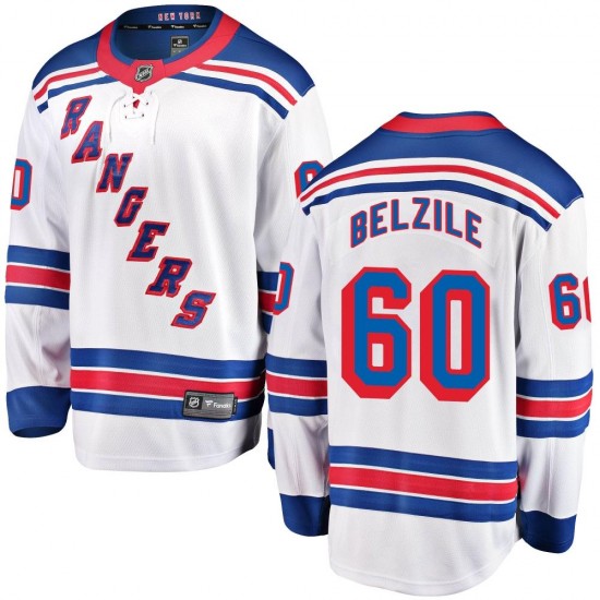 Fanatics Branded Alex Belzile New York Rangers Men's Breakaway Away Jersey - White