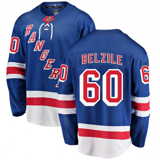 Fanatics Branded Alex Belzile New York Rangers Men's Breakaway Home Jersey - Blue