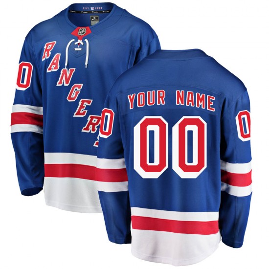 Fanatics Branded Custom New York Rangers Men's Custom Breakaway Home Jersey - Blue