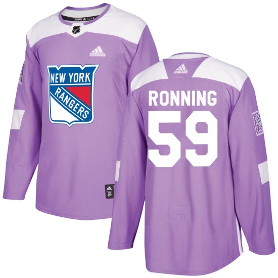Adidas Ty Ronning New York Rangers Men's Authentic Fights Cancer Practice Jersey - Purple