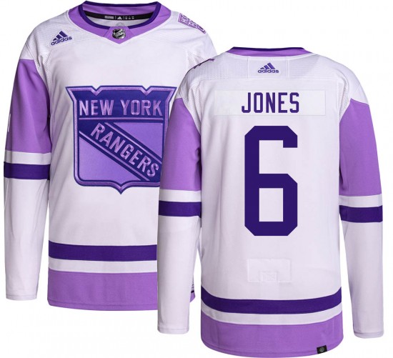 Adidas Men's Zac Jones New York Rangers Men's Authentic Hockey Fights Cancer Jersey