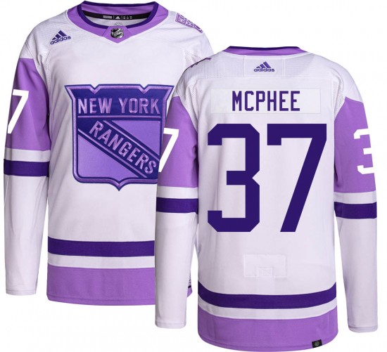 Adidas Men's George Mcphee New York Rangers Men's Authentic Hockey Fights Cancer Jersey