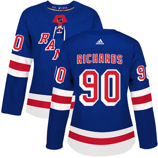 Adidas Justin Richards New York Rangers Women's Authentic Home Jersey - Royal Blue