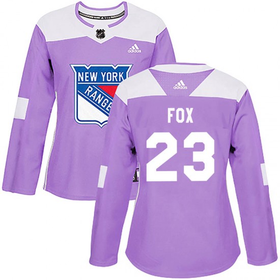 Adidas Adam Fox New York Rangers Women's Authentic Fights Cancer Practice Jersey - Purple
