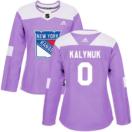 Adidas Wyatt Kalynuk New York Rangers Women's Authentic Fights Cancer Practice Jersey - Purple