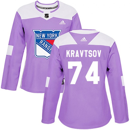 Adidas Vitali Kravtsov New York Rangers Women's Authentic Fights Cancer Practice Jersey - Purple